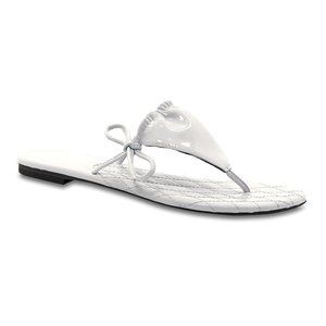Pure Diamond Leather Bikini Flat Thong Sandals